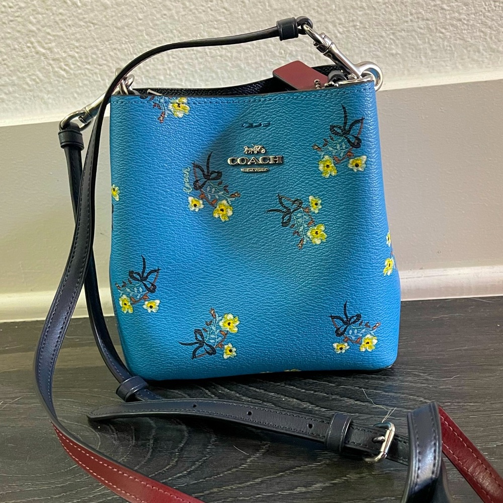 Coach Mini Town Bucket Bag with Floral Bow Print